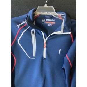 Sunice Sport Superlite FX Mens Navy Blue 1/4 Zip Spanish Bay Golf Pullover LG